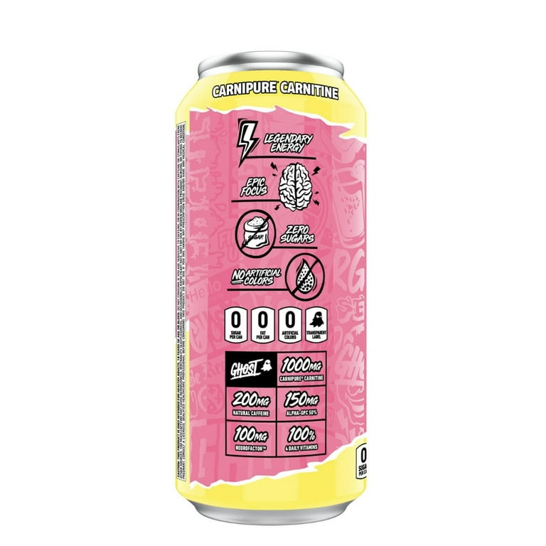 GHOST Energy Drink Zero Sugar Bubblicious Strawberry Splash