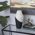 thumbnail image 2 of DecMode 12" Handmade Color Block Speckled Black Ceramic Vase, 2 of 10