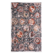 Furnish My Place Abstract Area Rug - 2 ft. x 4 ft., Dark Grey, Floor Rug with Rustic Print
