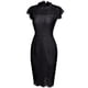 thumbnail image 5 of Mujeres temperamento cuello redondo Vintage lápiz vestido Sexy encaje ajustado cadera lápiz vestido Fridja  hjkh236, 5 of 6