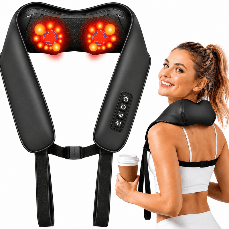 Shiatsu Neck Massager with Heat for Pain Relief Deep Tissue for Shoulder | Heated Neck Massager FSA Eligible HSA, Corded Portable Back Massager for Home Office Car, Gifts for Wife Husband