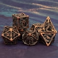 thumbnail image 5 of Juego de dados de metal hueco mini de 7 piezas para juegos de rol, cobre rojo Afortunado Sencillez, 5 of 5