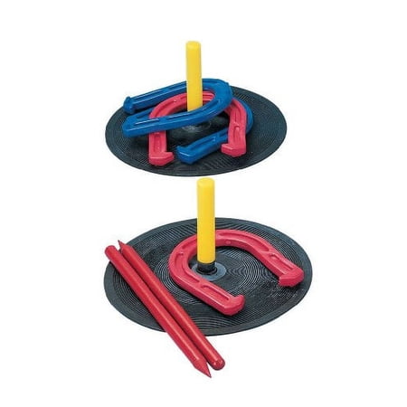 Champion Sports Indoor/Outdoor Horseshoe Set Red