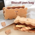 thumbnail image 2 of Caja de lápices con forma de galleta, bolsa de lápices de galletas de felpa, caja de papelería de galletas bonitas de gran capacidad, caja de lápices de regalo para estudiantes, 2 of 3