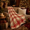 thumbnail image 3 of Rustic Farmhouse Autumn Plaid, Festive autumn celebration Scene, Warm Flannel Blanket for Ranch House and Living Room with Detailed Artwork, Art Lovers autumn celebration Gift, Festive Home Decor, 3 of 9