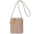 thumbnail image 1 of Para para Mujer Bolso Hombro Peludo Bolso Cruzado Borroso Bolso Bandolera Suave (Caqui), 1 of 9