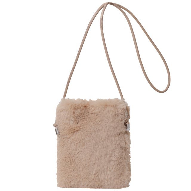Para para Mujer Bolso Hombro Peludo Bolso Cruzado Borroso Bolso Bandolera Suave (Caqui)