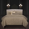 thumbnail image 2 of Siscovers F Scott Fitzgerald Garden Party Bronze Luxury Duvet Cover and Insert Set Bronze with Gold Metallic Threads Queen 6 Piece, 2 of 5