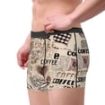 thumbnail image 2 of Xecao Abstract Coffee Pattern With Letters Print Men's Boxer Briefs with Soft Elastic Waistband and 3D Space Capsule Design Breathable Comfortable Underwear-X-Large, 2 of 5