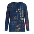 thumbnail image 5 of Sudadera hoksml para mujer, ideal para otoño e invierno, informal, holgada, con estampado floral, cuello redondo, manga larga, blusas en oferta., 5 of 5