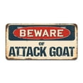 thumbnail image 1 of SignMission A-LP-04-132 Beware of Attack Goat Aluminum License Plate, 1 of 1