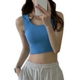 thumbnail image 2 of Camiseta sin mangas deportiva para mujer,Camiseta sin mangas deportiva para mujer Camiseta deportiva para exteriores para mujer Camiseta sin mangas para entrenamiento acanalada para mujer Materiales ecológicos, 2 of 8