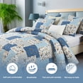 thumbnail image 3 of ANMINY Reversible Floral Coverlet Bedding Set - Queen All-Season Soft Polyester Quilt with Pillowcase | Vibrant Floral Design & Easy Care, 3 of 10