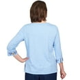 thumbnail image 2 of Alfred Dunner Womens Floral Embroidery Flutter Sleeve Top, 2 of 6