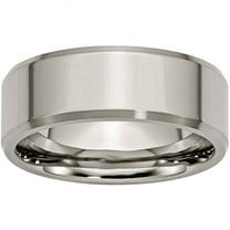 Titanium Beveled Edge 8mm Brushed and Polished Band