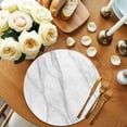 thumbnail image 2 of Marble Round 15 Inch Placemats Set of 8, Modern Grey White Rock Monochrome Simple HeatResistant Non Slip Place Mats for Dining Table, Wipeable Braided Kitchen Table Mats for Housewarming, 2 of 9