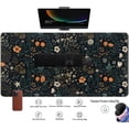 thumbnail image 3 of Cute Dark Floral Desk Mat Vintage Flowers Plant Mouse Pad XXL Large Extended Gaming Mousepad Women Office Decor Desk Pad, Big Laptop Computer Keyboard and Mouse Mat with Stitched Edges, 31.5x15.7 in, 3 of 6