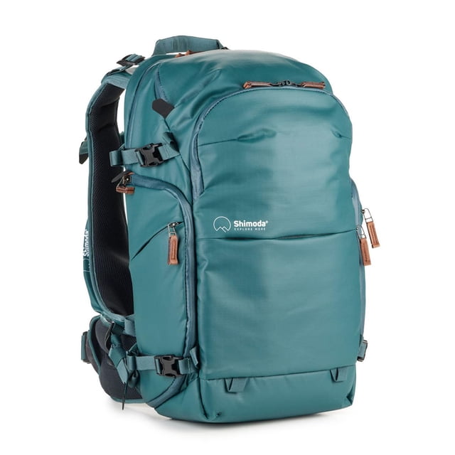 Mochila para cámara Shimoda Explore v2 25 para mujer, color verde azulado