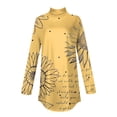thumbnail image 4 of TQWQT Long Sleeve Shirts for Women Plus Size Turtlenecks Tunic Top Loose Fit Floral Printed T-Shirt Mockneck Curved Hem Graphic Tee Fall Outfits 2024 Yellow S, 4 of 5
