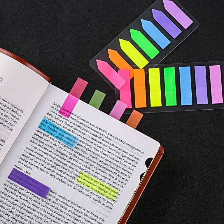 Lysas 4 Sets Neon Page Markers Colored Index Tabs, Fluorescent Sticky Note  for Page Marker, 560pcs 