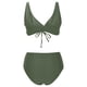 thumbnail image 5 of Trajes de Baño de Mujer de Cintura Alta Cuello en V Vendaje Sólido Ajustamiento Apretado Reunión Traje de Baño Conjunto Dividido, 5 of 6