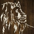 thumbnail image 2 of Paschke, Chris 15x15 Black Ornate Wood Framed with Double Matting Museum Art Print Titled - White Lion on Dark Wood, 2 of 4