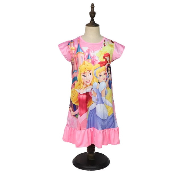 2023 princesas de Disney rapunzel verano Frozen ropa para niños pijamas para niños vestidos de cumpleaños disfraz Casual Blancanieves 3-8Y8T-XL Gao Jinjia LED