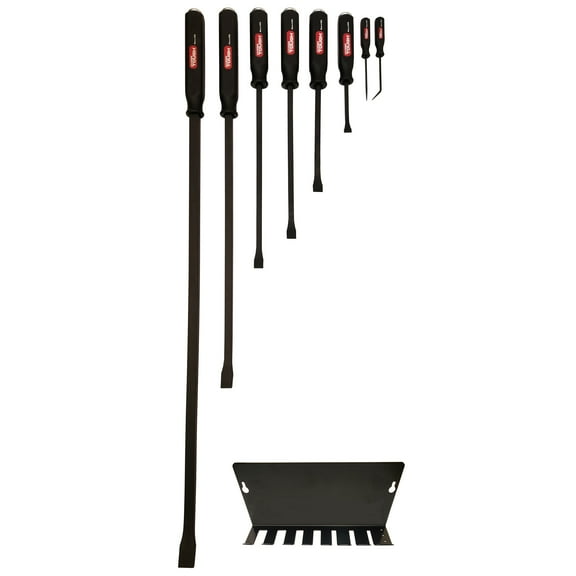 Hyper Tough 8-Piece Handle Pry Bar Set with Metal Striking Cap