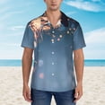 thumbnail image 2 of Fuzoiu Gold And Blue Fireworks Print Hawaiian Shirt for Men, Summer Beach Casual Short Sleeve Button Down Shirts, Men’s Beach Summer Shirts with Pocket,Medium, 2 of 7