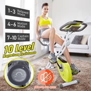 leikefitness LEIKE X Bike Ultra-Quiet Folding Exercise Bike, Magnetic Upright Bicycle with Heart Rate,LCD Monitor and easy to assemble