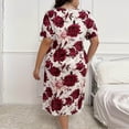 thumbnail image 5 of Sakmal Women Moomoo Nightgowns Short Sleeve Loungewear Soft Crew Neck Floral Ladies Nightgown 2XL, 5 of 5
