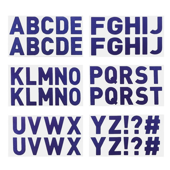 Uxcell Letter Stickers 1", Self Adhesive Vinyl Large Alphabet Number Stickers, Flash Dark Blue 60 Pcs/ 6 Sheets