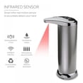 thumbnail image 5 of Soap Dispenser Touchless Automatic, Battery Operated Soap Dispenser, Waterproof and Leakproof, Stainless Steel, for Bathroom, Kitchen Office, 5 of 10