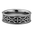 thumbnail image 2 of Crosses crafted with Laser on Tungsten ring with 18K black IP plating - 8mm wide - many sizes available - 11, 2 of 2