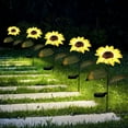 GARENAS Patio Decor 2PCS Solar Garden Lights Outdoor Sunflower Flower