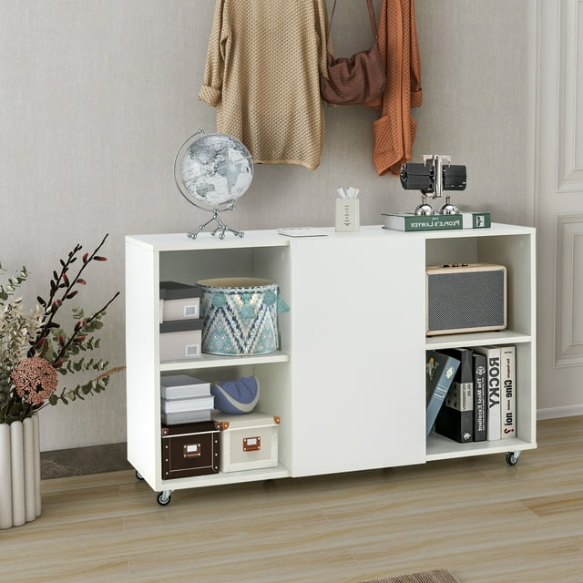 Giantex Office File Cabinet Organizer, Lateral Filing Cabinets, Rolling Storage Cabinet, White