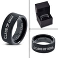 thumbnail image 4 of Tungsten Graduating Class Of 2019 Engraved Love Dad Band Ring 9mm Men Women Comfort Fit Black Flat Cut Brushed Polished, 4 of 4