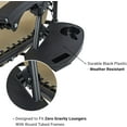 thumbnail image 4 of Paquete de 2 portavasos ovalados para silla Zero Gravity, mesa reclinable lateral con clip, bandeja portavasos para tumbona Zero Gravity con ranura para teléfono celular, color negro, 4 of 5
