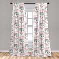 thumbnail image 5 of Ambesonne Flower Curtains, Doodle Modern Peony, Pair of 28"x95", Charcoal Grey Blush, 5 of 5