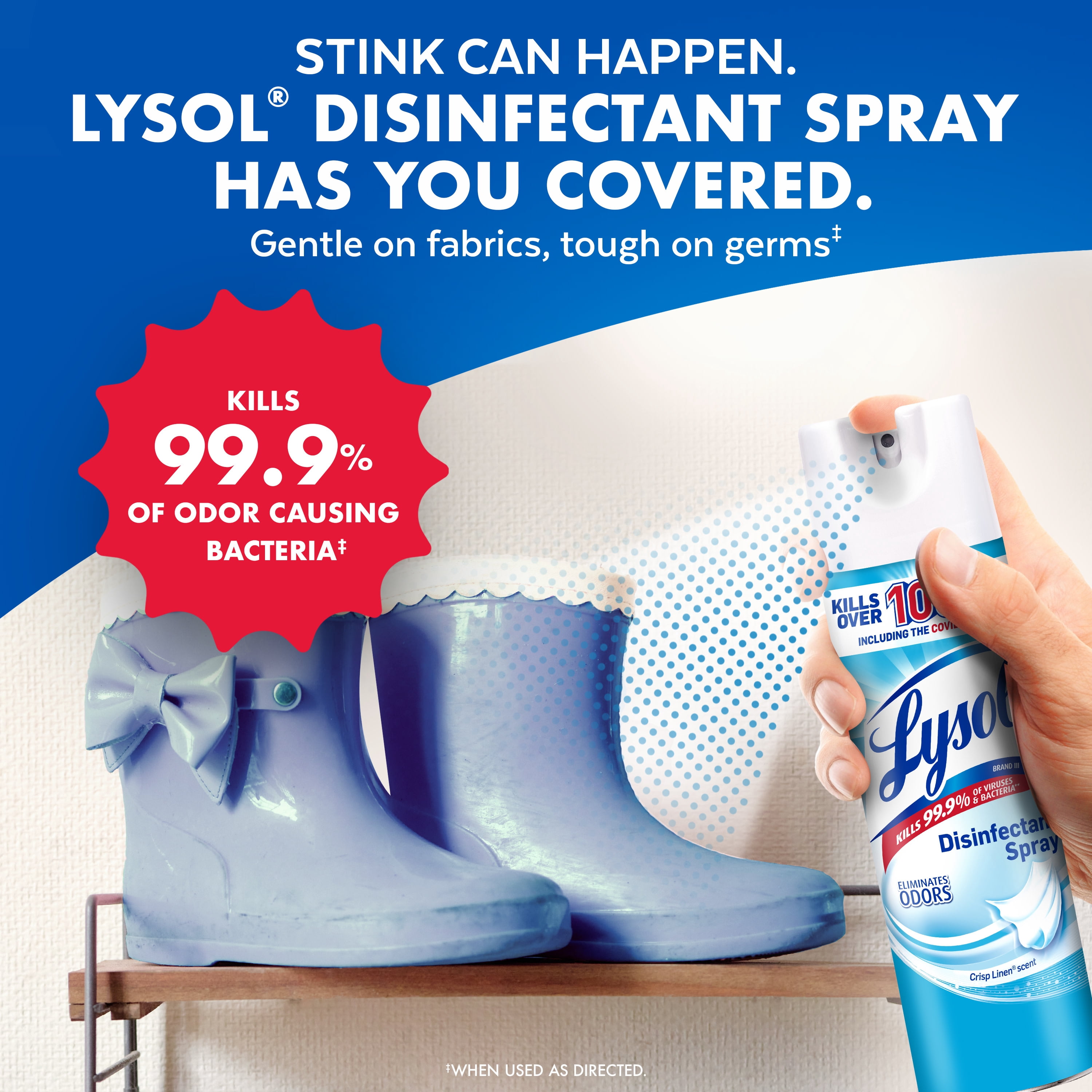 Lysol Disinfectant Spray, Sanitizing and Antibacterial Spray, Deodorizer, Crisp Linen, 12.5 oz
