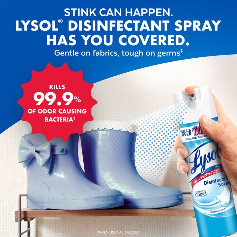 Lysol Disinfectant Spray 2-Pack, Crisp Linen, 19 oz photo 8