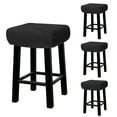 thumbnail image 1 of 4pcs Fundas para Taburetes Rectangulares, Fundas para Taburetes de Bar, Funda para Asiento de Silla de Banco de Madera Negra, 1 of 6