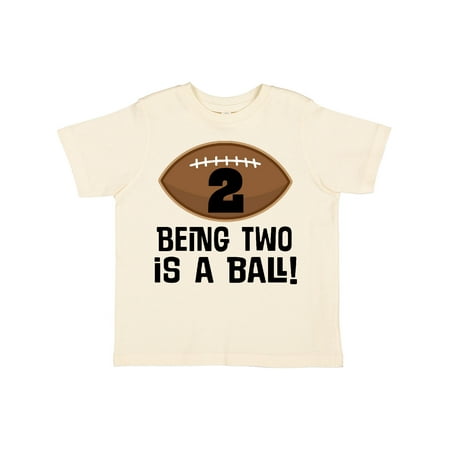 

Inktastic 2nd Birthday Football Sports Boys Gift Toddler Boy Girl T-Shirt