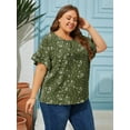 thumbnail image 5 of LANREMON Summer Short Sleeve Blouses for Women Plus Size Tops Casual Crew Neck Loose Tunic Tops Oversized T Shirts Size XL, 5 of 8