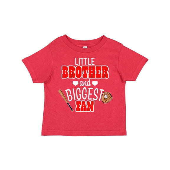 Inktastic Little Brother and Biggest Fan- Baseball Glove and Bat Boys Toddler T-Shirt
