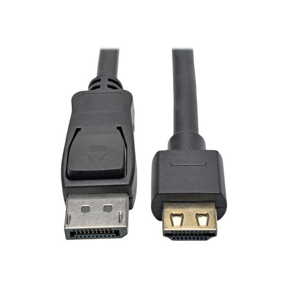 Eaton Tripp Lite Series DisplayPort 1.2 to HDMI Active Adapter Cable (M/M), 4K 60 Hz, Gripping HDMI Plug, HDCP 2.2, 15 ft. (4.6 m) - Adapter cable - DisplayPort male to HDMI male - 15 ft - black - active, 4K support