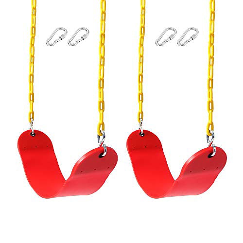2 Pack Swings Seats Chain Playground Swing Set Accessories with Snap Hooks 
