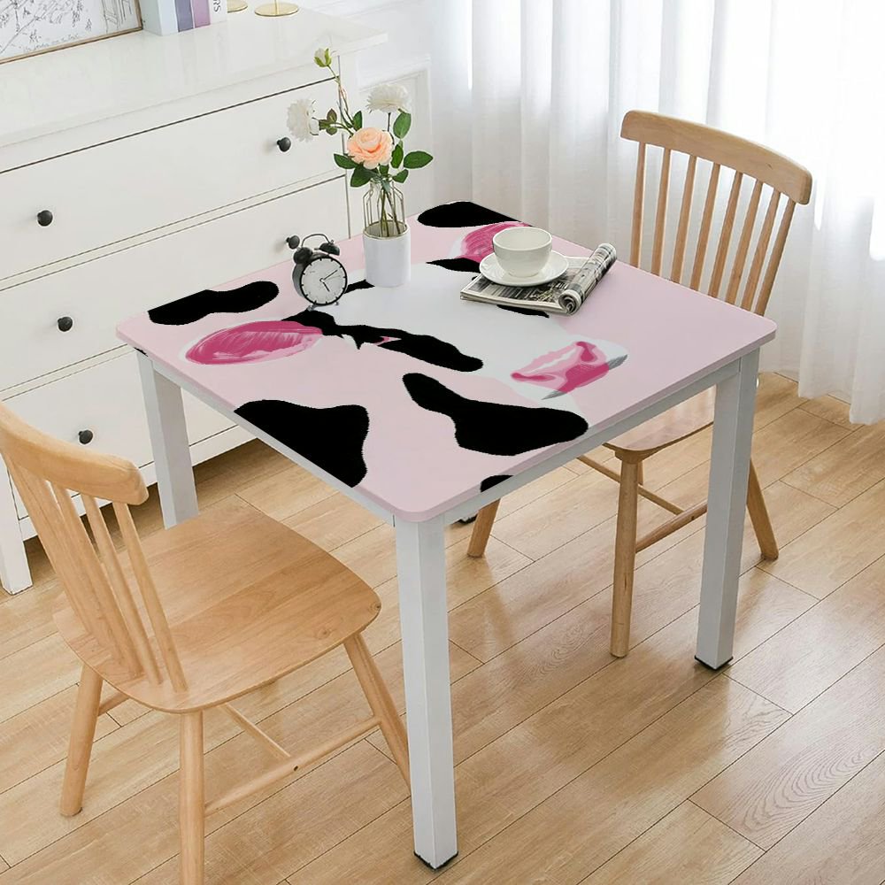 HAOXIT Themed Table Cover Square Themed Farm Animal Square Black White for Kids Picnic Birthday Party Supplies 36*36