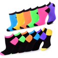 thumbnail image 4 of TeeHee Women's Acrylic No Show Low Cut Basic 12-Pack, (Neon-Heel & Toe), 4 of 10