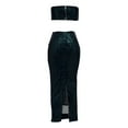 thumbnail image 5 of BLVB Women 2 Piece Outfits Sequin Long Maxi Skirt Sparkly Crop Bandeau Tube Top Glitter Set Clubwear Party Outfits, 5 of 6
